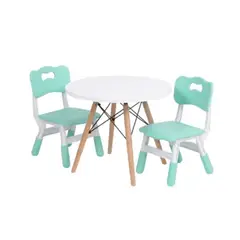 SIMET - PACK de 2 Sillas Grecia KIDs Verde  + Mesa Modelo Sofia niño