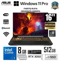 ASUS - Laptop Tuf F16 90NR0MZ6-M000P0 IntelCore 5 210H 8GB RAM 512GB SSD RTX3050 6GB 16" WUXGA W11 Pro