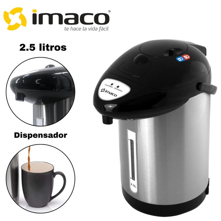 Termo dispensador TP2575SS 2.5 litros Cuerpo de Acero Inoxidable