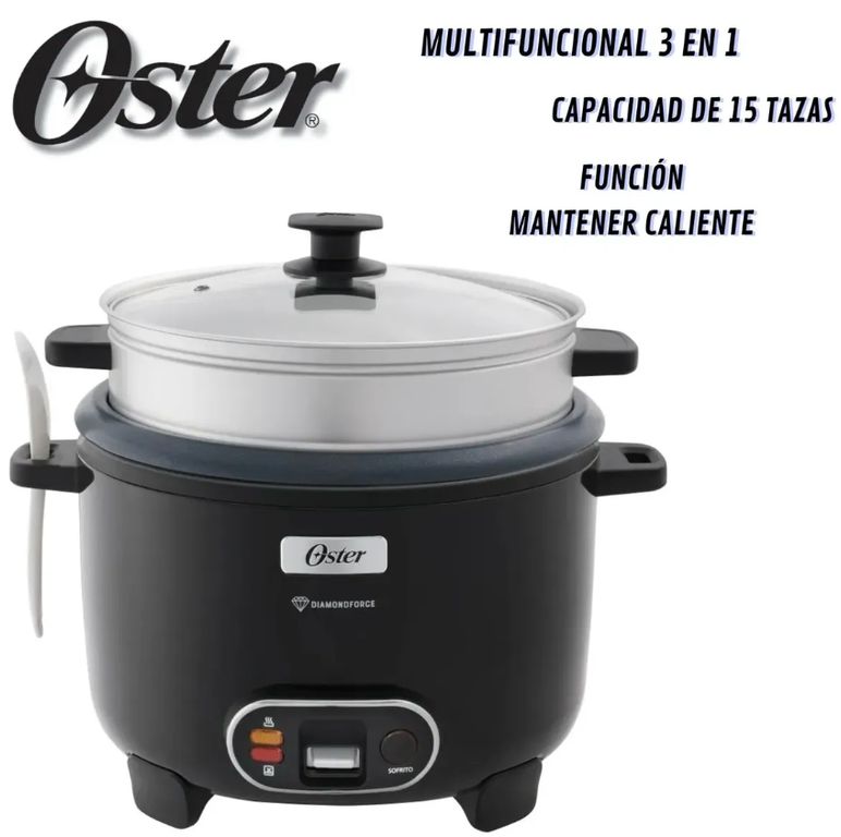 Olla Arrocera CKSTRC15DFBLK 28L con Vaporera y Función Sofrito - Negra