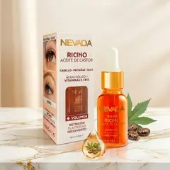 NEVADA NATURAL PRODUCTS - Sérum de Crecimiento de Cabello, Pestañas y Cejas - Aceite de Castor