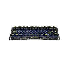 GRAVASTAR - Teclado Gamer Inalámbrico Mercury K1 Lite Inglés RGB Transparente Black