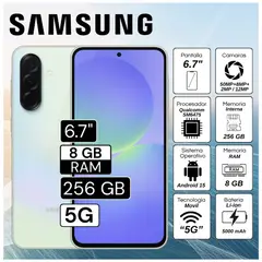 SAMSUNG - Celular Galaxy A36 5G 6.7" Pulg. 8GB RAM 256GB Android 15 - Verde Claro