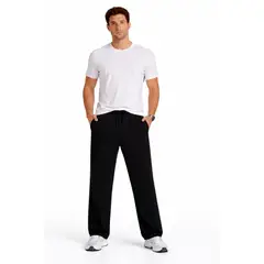 ENKI - Pantalón Deportivo Hombre Negro Nova Secado Rápido Cómodo Fit Gym