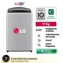 LG - Lavadora WT17DV6T Carga Superior 17 Kg AI DD Inteligencia Artificial - Gris