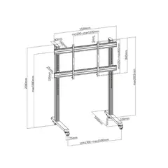 GENERAL - PEDESTAL GLIXCO CON RUEDAS PARA TV PANTALLA INTERACTIVA PNCART1200AL