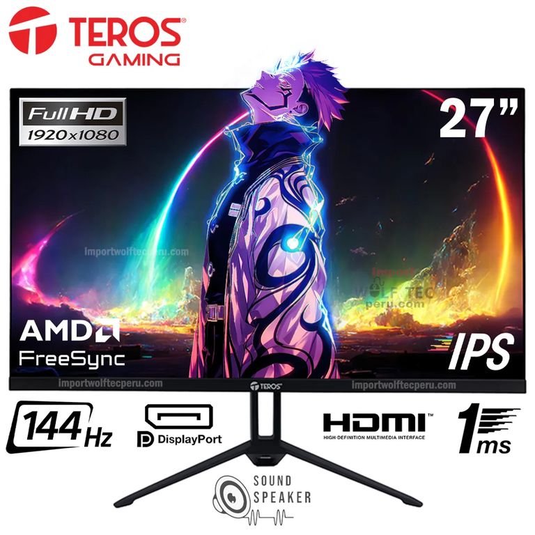 Monitor Gaming TE-2714S 27″ FHD IPS 144Hz 1ms Negro HDMIDP