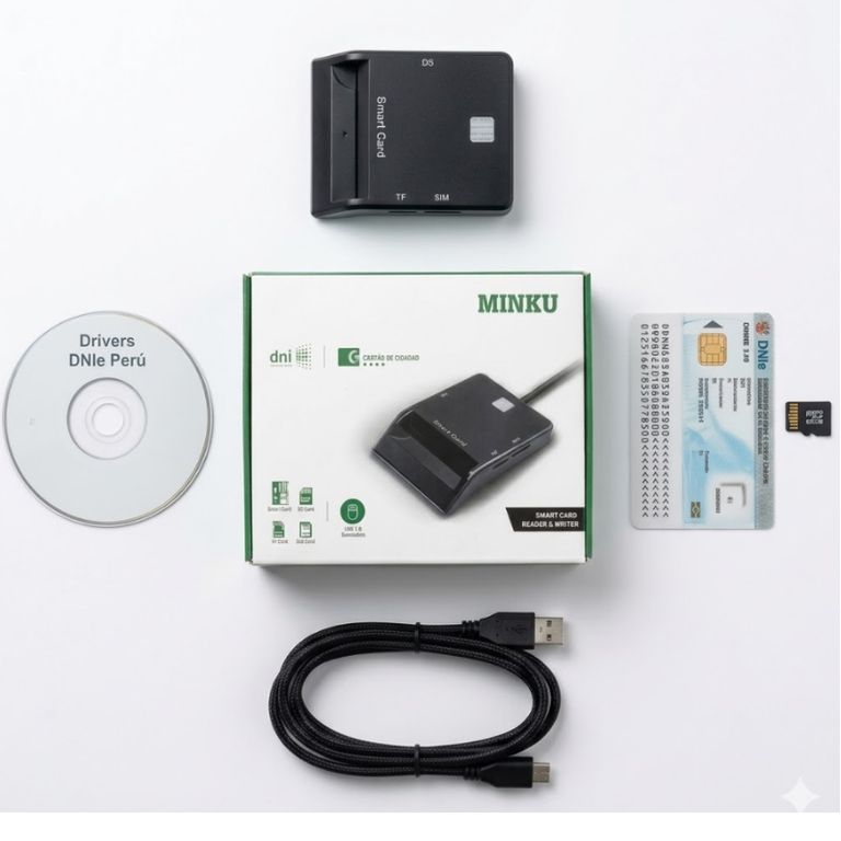 Lector DNI Electrónico 3.0 Profesional Multitarjeta SIM MicroSD Compatible Windows 11 y Mac