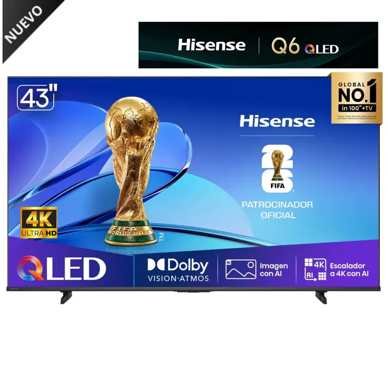 Televisor Smart TV 43" QLED UHD 4K Vidaa