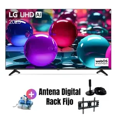 LG - Televisor Smart UHD 4K 43'' ThinQ AI 43UA7300 2025 + Rack Fijo + Ant