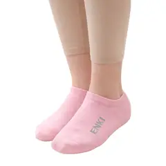 ENKI - PACK 4 MEDIAS TALONERA MUJER ALGODON LILA ROSADO BLANCO NEGRO