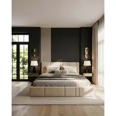 GENERICO - Cama Box Tarima Nebula Beige Queen