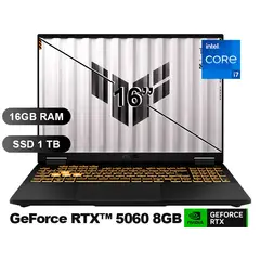 ASUS - Laptop TUF GAMING F16 FX608JMR-RV197 I7-14650HX, 16GB RAM, 1TB SSD, RTX5060-8GB, SIN WINDOWS, 16