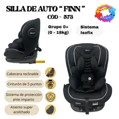 EBABY - SILLA DE AUTO PARA BEBE  "FINN" CON CABECERA REGULABLE - NEGRO