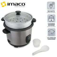 Imaco - Arrocera Multiusos RC 018S 1,8 litros con Vaporizador Antiadherente