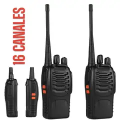 GENERICO - 2 Radios Transceptores Walkie Talkie 16 Canales FM Alcance