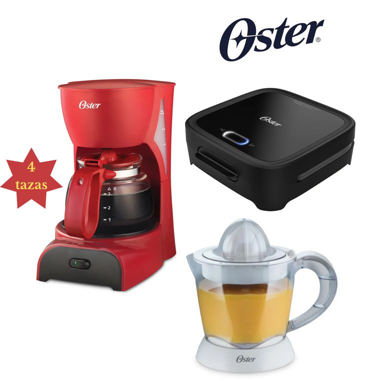 COMBO CAFETERA+SANDWICHERA+EXPRIMIDOR DE CITRICO