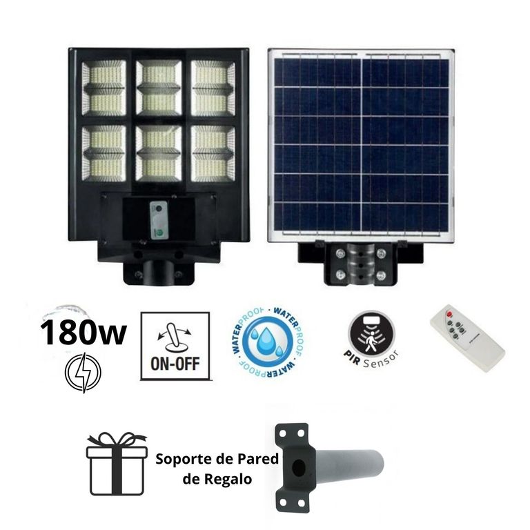 Reflector LED con Panel Solar de 600W Sensor de Movimiento y Control Remoto