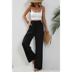 ARMA TU LOOK - PANTALÓN EMILY PALAZZO DE LINO CON BOLSILLOS