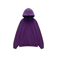 PEACE AND LOVE - Polera Hoodie Unisex Morado Color Entero
