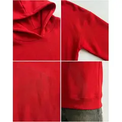 PEACE AND LOVE - Polera Hoodie Unisex Rojo Color Entero