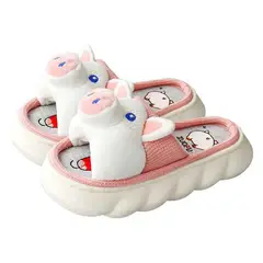 GENERICO - PANTUFLA chanchito Piggy - Dama - Blaco y Rosa