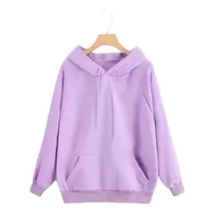 PEACE AND LOVE - Polera Hoodie Unisex Lila Color Entero