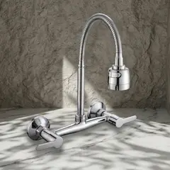 GALEZ - MEZCLADORA DE COCINA 8 PARA PARED DE BRONCE FLEXIBLE