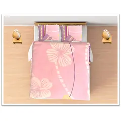 GENERICO - Juego de sabanas tamaño QUEEN Rosado con flores  COD 245