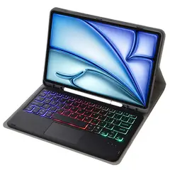 RENVMEXY - Funda cteclado Bluetooth desmontable para iPad Air 11 2024-25 y Air 45 10.9, touchpad y luz