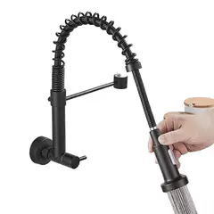 PUREPOWER - Grifo de cocina para montaje en pared con rociador para fregadero
