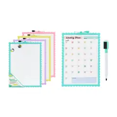 GENERICO - Pizarra acrílica imantada celeste con planner