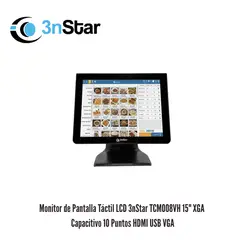 3NSTAR - Monitor de Pantalla Táctil LCD TCM008VH 15 XGA HDMI USB VGA