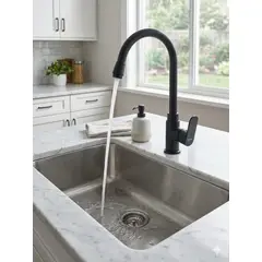 GENERICO - GRIFERIA PESADO DE COCINA NEGRO MATE