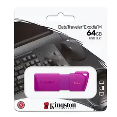 KINGSTON - Memoria usb 3.2 DataTraveler Exodia M de 64GB - Gen 1 (Tipo-A) Neon Purple-Color Morado