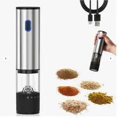 GENERICO - Molinillo Recargable Por Usb Y Luz Led