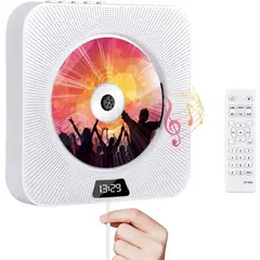 PUREPOWER - Reproductor LED de CD portátil con Bluetooth para montar en la pared para el hogar