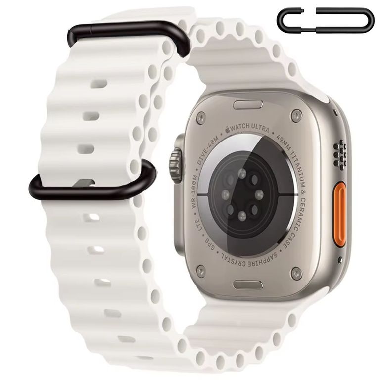 Correa Ocean Ultra para Apple Watch Color Blanco Hebilla Ajustable Negro