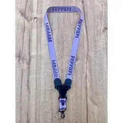 GENERICO - Lanyard Compatible Ferrari Llavero Cinta de Cuello Pita Llaves Formula 1 Gris