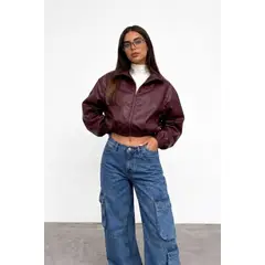 GENERICO - CASACA BOMBER OVERSIZE ESTILO CROP DE MUJER