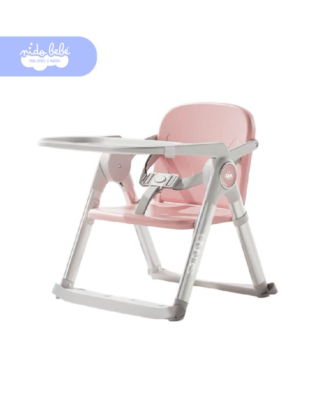 Silla de Comer Portátil Plegable Siena para Bebé con Doble Bandeja y Cinturón de Seguridad DELUXE