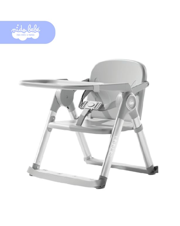 Silla de Comer Portátil Plegable Siena para Bebé con Doble Bandeja y Cinturón de Seguridad DELUXE