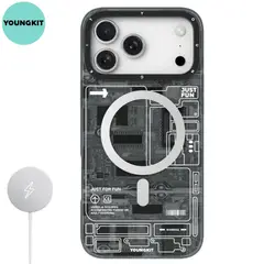 YOUNGKIT - Case para iPhone 17 Pro Max Futuristic Circuit MagSafe - Grey