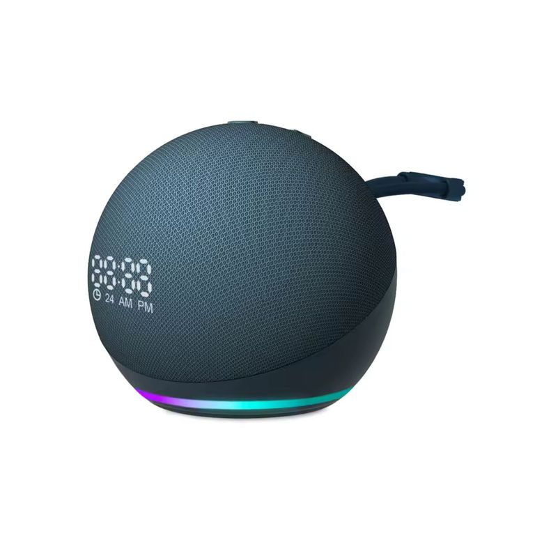 Parlante Alaxe con luces RGB y Reloj con Micrófono Incorporado - Color Azul