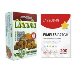 GENERICO - PATCH parche anti acné 200 estrellitas y jabón de cúrcuma