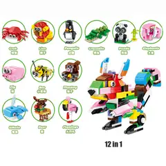 DANWEILE - Mini juguete de bloques de construcción 12 en 1 ardilla