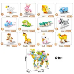 DANWEILE - Mini juguete de bloques de construcción 12 en 1 camello