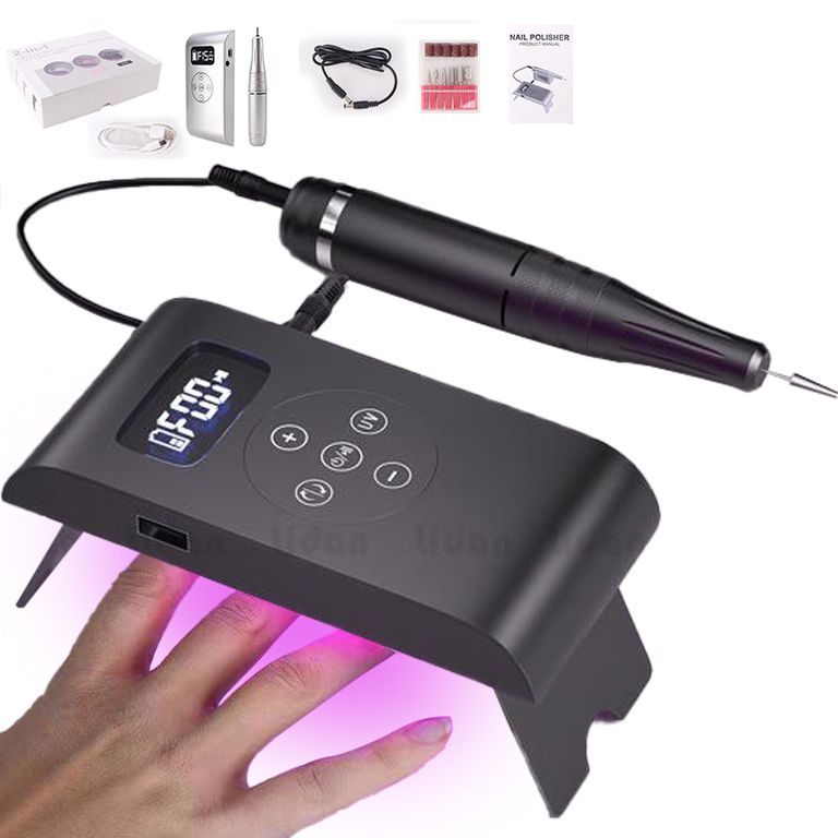Pulidor De Uñas Recargable 2en1 Drill Máquina Manicura 45000 Rpm de Uñas para Doméstico y Salón