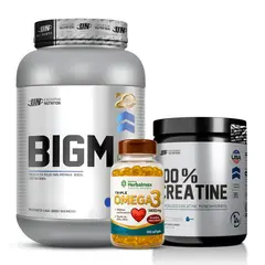 UNIVERSE NUTRITION - Bigm 2 KG - Cookie and Cream + Creatina 250 G + Omega 3 Herbalmax 100 Cápsulas