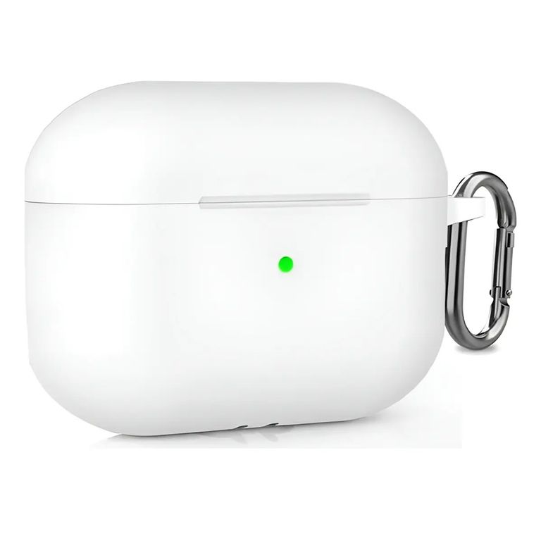 CASE FUNDA DE SILICONA PARA AIRPODS PRO 3 GENERACION 2025 BLANCO